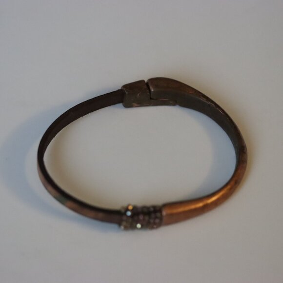 Like New Sundance Copper Leather Beaded Magnet Bracelet - Picture 2 of 6